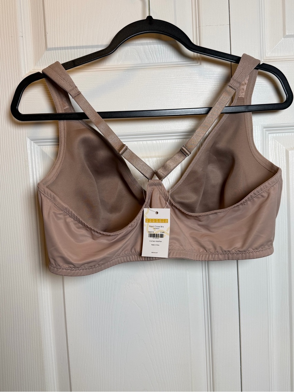 Delimira Front Close Racerback Underwire Bra 40D Cameo Heather NWT - Picture 3 of 7